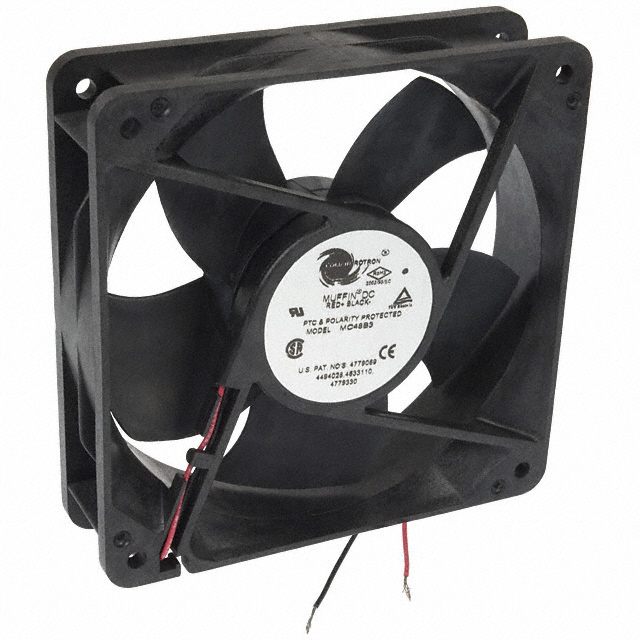 Fan Tubeaxial 12VDC Square - 120mm L x 120mm H Sleeve 102.0 CFM (2.86m3/min) 2 Wire Leads